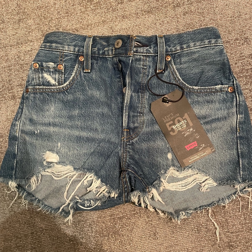 Levi’s high rise blue Jean shorts size 23